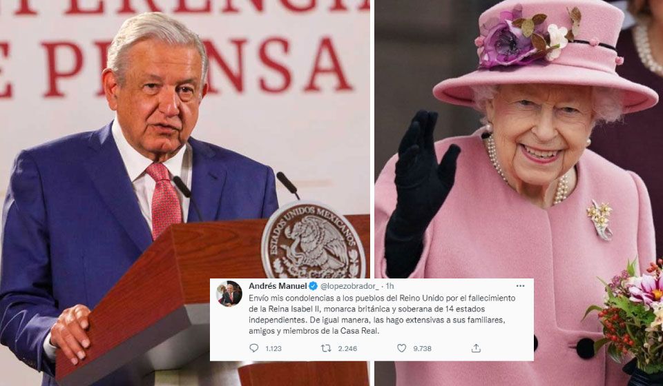 AMLO y otros mandatarios envían condolencias al pueblo británico por la muerte de la reina Isabel II