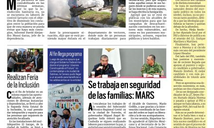 Portada Región Carbonífera [18 de octubre de 2022] Al alza el dengue en Región Carbonífera ; Se trabaja en seguridad de las familias: MARS y más…