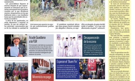 Portada Región Centro [18 de octubre de 2022] Piña se lava las manos; Se trabaja en seguridad de las familias: MARS y más…