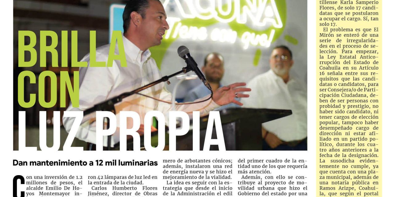 Portada Región Fronteriza [7 de octubre de 2022] Acuña brilla con luz propia; Acuñenses reciben visita del alcalde; y más….