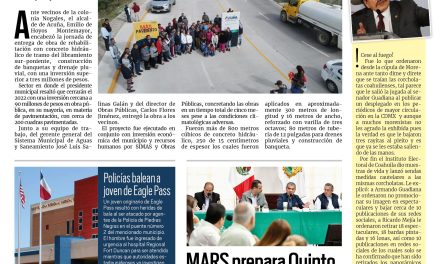 Portada Región Fronteriza [29 de octubre de 2022] Alcalde entrega obra de pavimentación; Escuelas mantienen programa DIF te Protege   y más….