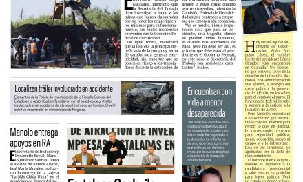 Portada Región Carbonífera [1 de noviembre de 2022] Piden investigar minas clausuradas; Inicia juicio contra 10 participantes y más…