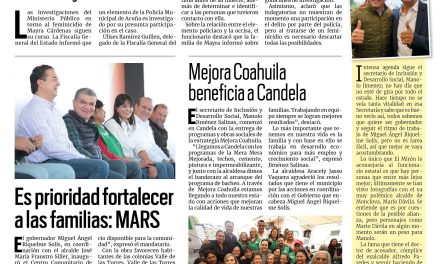 Portada Región Carbonífera [25 de noviembre de 2022] Policía será investigado por feminicidio; Diana Haro entrega luminarias en Sabinas y más…