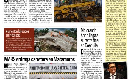 Portada Región Centro [23 de noviembre de 2022] AHMSA entregará aguinaldo en dos partes; ‘Economía mexicana no crecerá como se dijo’ y más…