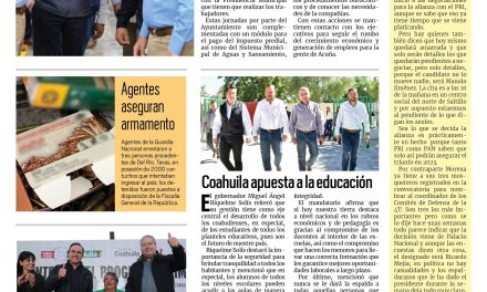 Portada Región Fronteriza [6 de noviembre de 2022] Alcalde visita maquiladora; Coahuila apuesta a la educación y más…