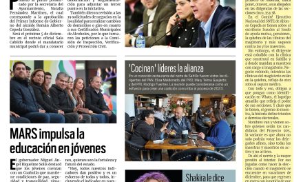 Portada Región Lagunera [17 de noviembre de 2022] Aprueban Primer Informe de Román Cepeda; lista la seguridad para desfile en Torreón y más…