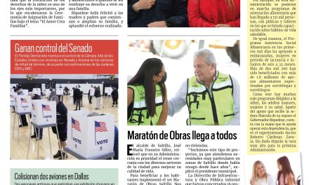 Portada RCG MEDIA [13 de noviembre de 2022] MARS y Marcela Gorgón encabezan ceremonia de adopción; Chema Fraustro lleva obras sociales a diversos sectores de Saltillo; y más…