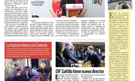 Portada RCG MEDIA [15 de noviembre de 2022] Inicia operaciones nuevo banco de sangre; DIF Saltillo tiene nuevo director; Mejora Coahuila promueve la inclusión y más…