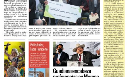 Portada RCG MEDIA [17 de noviembre de 2022] MARS impulsa la educación en jóvenes; Guadiana encabeza preferencias en Morena; Manolo destaca grandeza de adultos mayores y más…