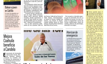 Portada RCG MEDIA [25 de noviembre de 2022] Es prioridad fortalecer a las familias: MARS; vinimos a trabajar en serio: Chema Fraustro; Mejora Coahuila beneficia a Candela y más…