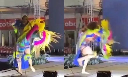Participante de Señorita Sahuayo se electrocuta en pleno concurso (video)