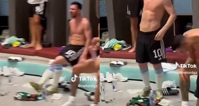 ¿Messi pateó una playera del Tricolor durante los festejos de Argentina?