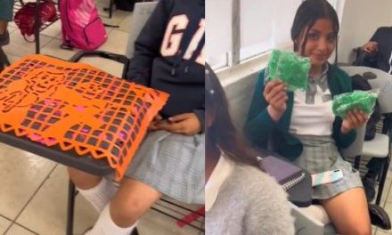 Maestra encarga papel picado por el Día de Muertos y esto es lo que llevó una alumna extranjera (video)