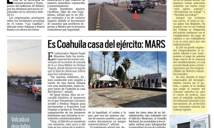 Portada Región Carbonífera [14 de diciembre de 2022] Mejora con tu Cultura llega a Sabinas; Solicitan arreglos en la carretera 57; y más…
