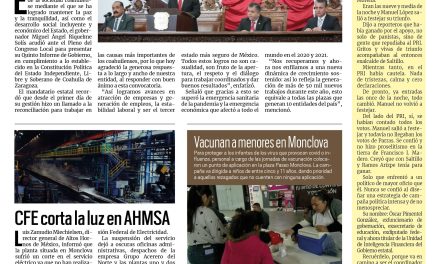 Portada Región Centro [1 de diciembre de 2022] Exhorta MARS a mantener el trabajo en unidad; vinculan a proceso a conductor que mató familia y más…