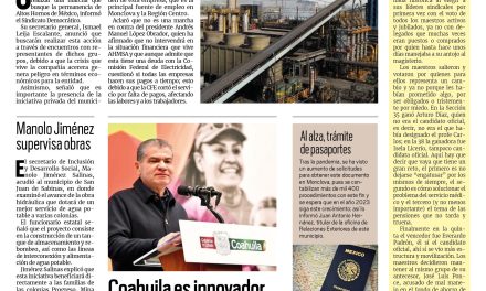 Portada Región Centro [11 de diciembre de 2022] Proponen marcha por trabajadores de AHMSA en Monclova; Planean más turismo en Coahuila para 2023; y más…