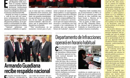 Portada Región Lagunera [22 de diciembre de 2022] Se toparán con pared en Coahuila: MARS; departamento de Infracciones operará en horario habitual  y más…