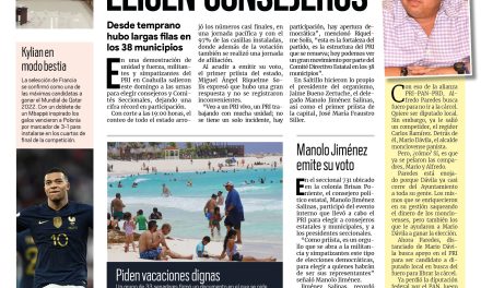Portada RCG Media [5 de diciembre de 2022] Más de 400 mil priístas eligen consejeros; ‘En Saltillo, el trabajo habla’ y más…