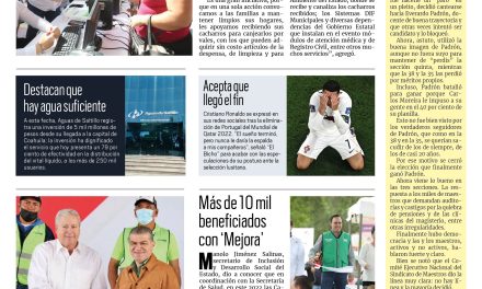 Portada RCG Media [12 de diciembre de 2022] DIF Coahuila recolecta toneladas de cacharros; Llega Chema a su Primer Informe y más…