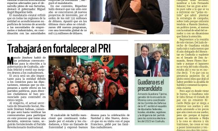 Portada RCG Media [24 de diciembre de 2022] Aumenta hospedaje industrial en Coahuila; trabajará en fortalecer al PRI y más…