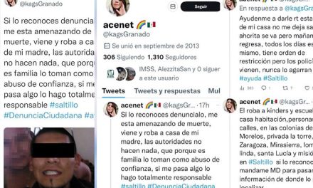 Saltillo: Mujer teme por su vida, denuncia en redes sociales a acosador