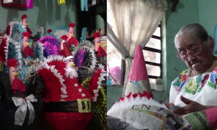 A sus 93 años, doña ‘Mechita’ sostiene a su familia fabricando piñatas de pavo