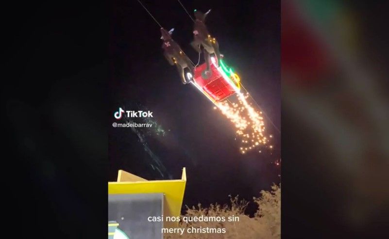 Video: Santa estuvo a punto de morir luego de sufrir un accidente en su trineo dentro de un parque en Guanajuato