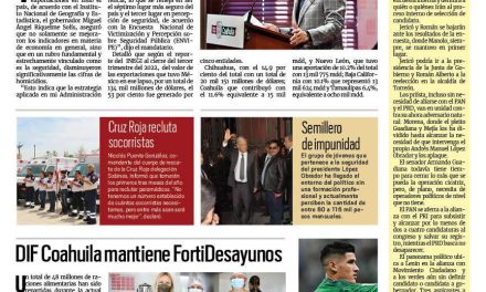 Portada Región Carbonífera [2 de enero de 2023] Coahuila mejora en economía y seguridad: MARS; Ecología limpia espacios públicos y más…