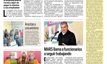 Portada Región Centro [8 de enero de 2023] Preocupa situación: AHMSA está ‘en agonía’ económica; Sancionan a rutas por incumplimiento en Monclova; y más…