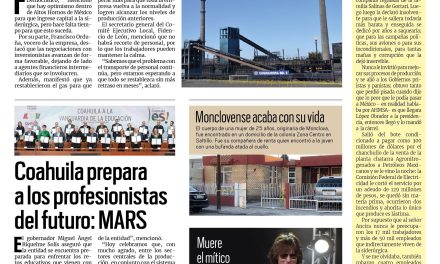 Portada Región Centro [12 de enero de 2023] AHMSA espera que lleguen inversiones; SIMAS se ajusta el cinturón y más…