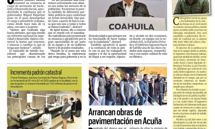 Portada Región Fronteriza [10 de enero de 2023] Renuncia Manolo: buscaré la gubernatura del estado; regresan a clases 34 mil alumnos y más…