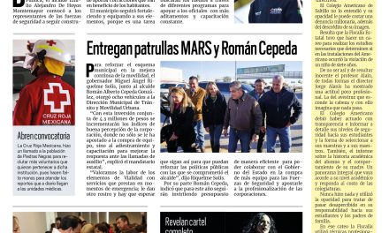 Portada Región Fronteriza [17 de enero de 2023] Fortalecen estrategias de paz y tranquilidad; Entregan patrullas MARS y Román Cepeda y más…