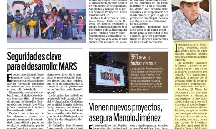 Portada Región Fronteriza [20 de enero de 2023] Entregan obras en escuelas de Acuña; el programa ‘Tu Alcalde Contigo’ llega a más colonias y más…