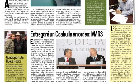 Portada Región Fronteriza [26 de enero de 2023] Cierran Puente de la Presa Amistad; Acuña busca elementos para reforzar la corporación y más…