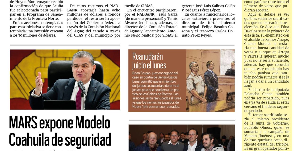 Portada Región Fronteriza [27 de enero de 2023] Municipio de Acuña recibirá fuerte inversión; invertirán 20 mdp en infraestructura educativa y más…