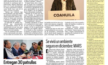 Portada Región Laguna [10 de enero de 2023] Renuncia Manolo: buscaré la gubernatura del estado; implementan operativo en zonas escolares y más…
