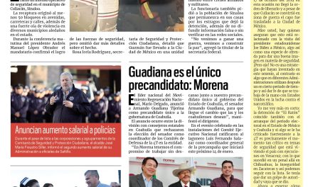 Portada RCG Media [6 de enero de 2023] Detienen a Ovidio ‘N’, hijo de ‘El Chapo’; Guadiana es el único precandidato, afirman en Morena y más…