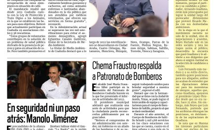 Portada RCG Media [18 de enero de 2023] MARS reconoce a protectores de animales; en seguridad ni un paso atrás: Manolo Jiménez y más…