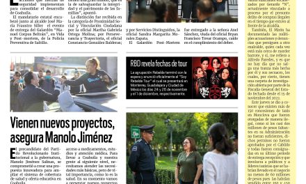 Portada RCG Media [20 de enero de 2023] Seguridad es clave para el desarrollo: MARS; vienen nuevos proyectos, afirma Manolo Jiménez y más…