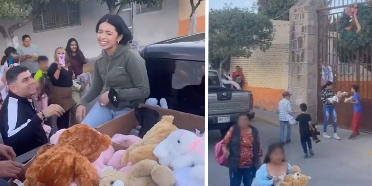 Ángela y Leonardo Aguilar regalan juguetes a niños de Zacatecas