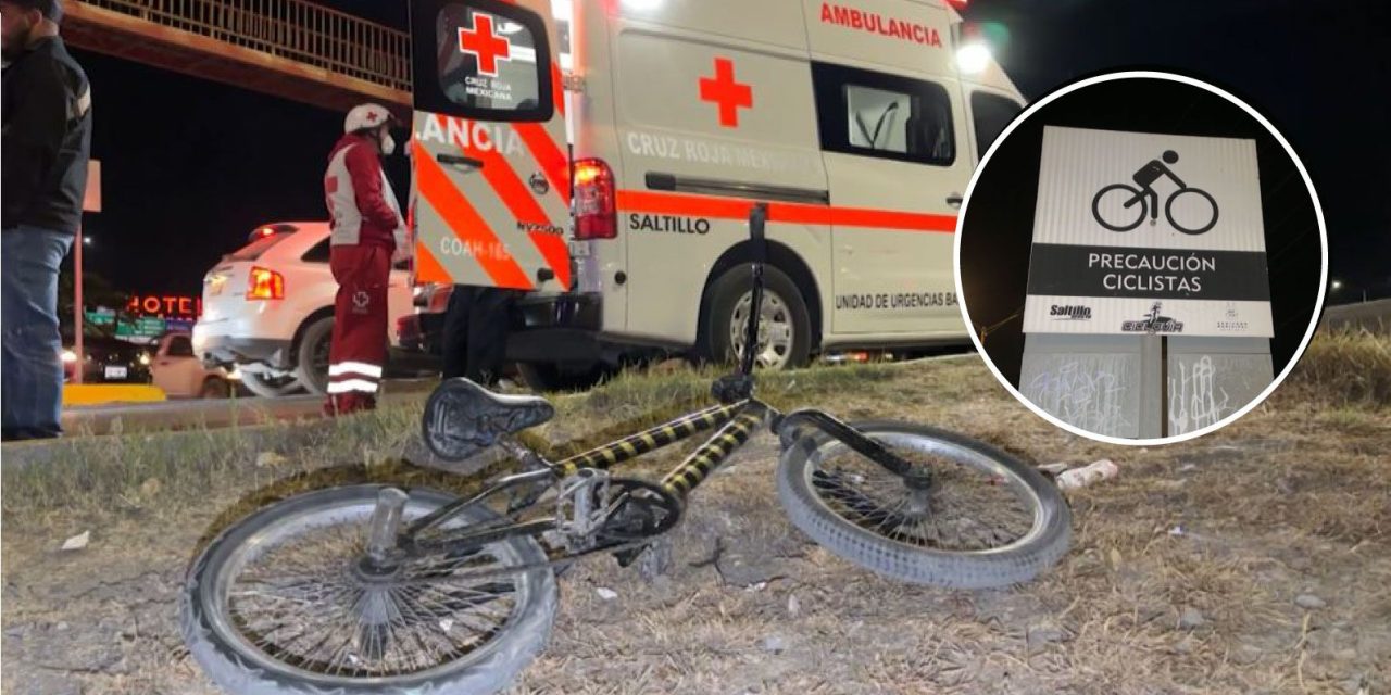 Saltillo: Embiste a ciclista que circulaba en ciclovía sobre bulevar Fundadores