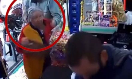 Ratero toma de rehén a una abuelita para robar una tienda… cajero lo recibe a balazos