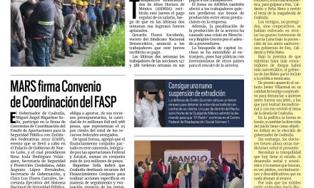 Portada Región Centro [9 de febrero de 2023] Anuncian pago a obreros de AHMSA; acerera se queda sin dinero