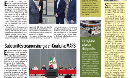 Portada RCG Fronteriza [28 de febrero de 2023] Inician obra de Starbucks en Acuña; Invierte Simas 5 mdp en obras viales y más