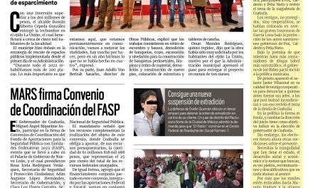 Portada Región Laguna [9 de febrero de 2023] Entregan techumbre en ejido La Unión; mantienen acciones de limpieza en colonias y más