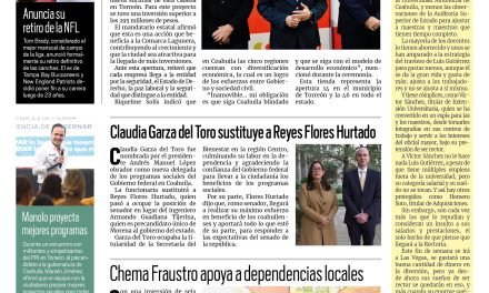 Portada RCG Media [2 de febrero de 2023] Sigue creciendo la generación de empleo: MARS; Claudia Garza del Toro sustituye a Reyes Flores Hurtado y más…