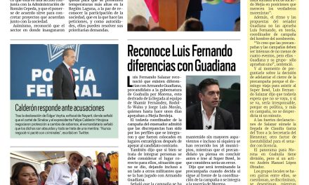 Portada RCG [8 de febrero de 2023] MARS entrega obras hidráulicas en Torreón; reconoce Luis Fernando diferencias con Guadiana y más