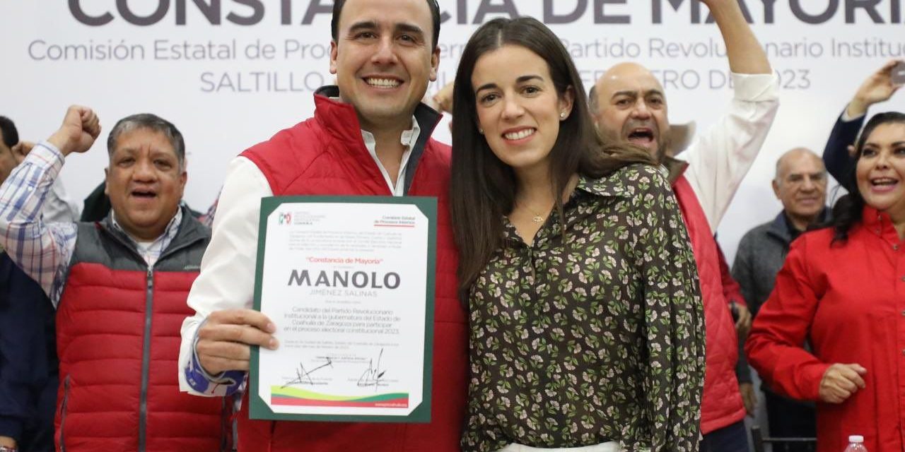 Manolo Jiménez recibe constancia de mayoría como candidato del PRI a gobernador de Coahuila