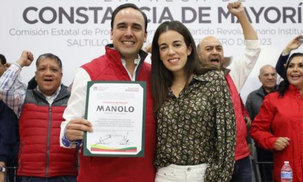 Manolo Jiménez recibe constancia de mayoría como candidato del PRI a gobernador de Coahuila