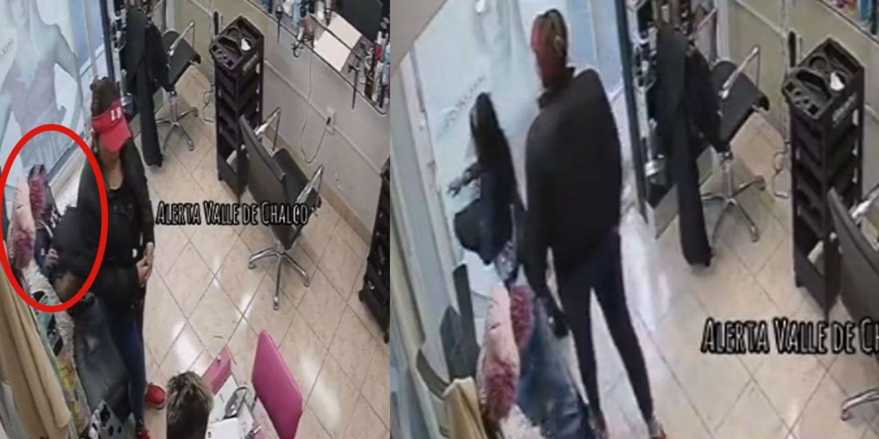 Mujer usa a su hija parfa robar una estética en el Edomex (video)